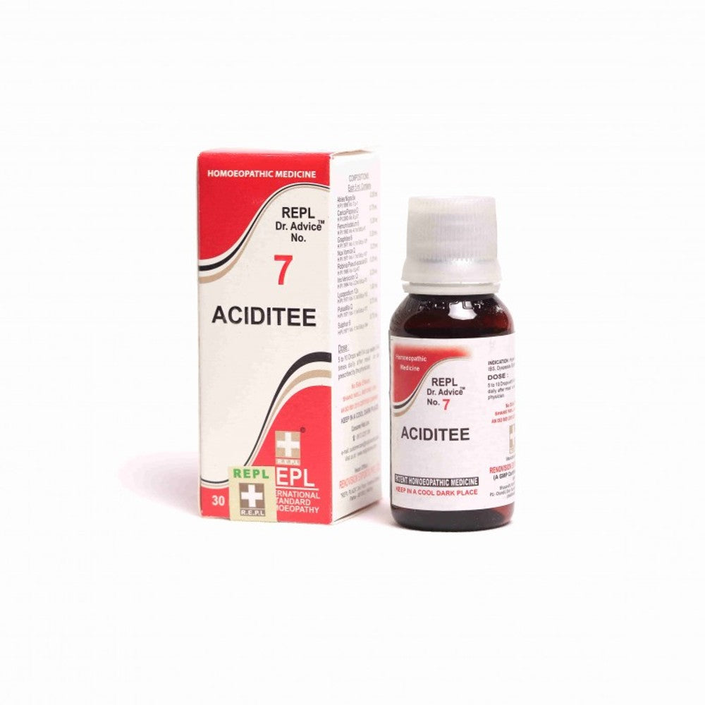 repl dr. advice no.7 acidity drop 30ml (helps to improve digestive functions. helps in works on ulcu