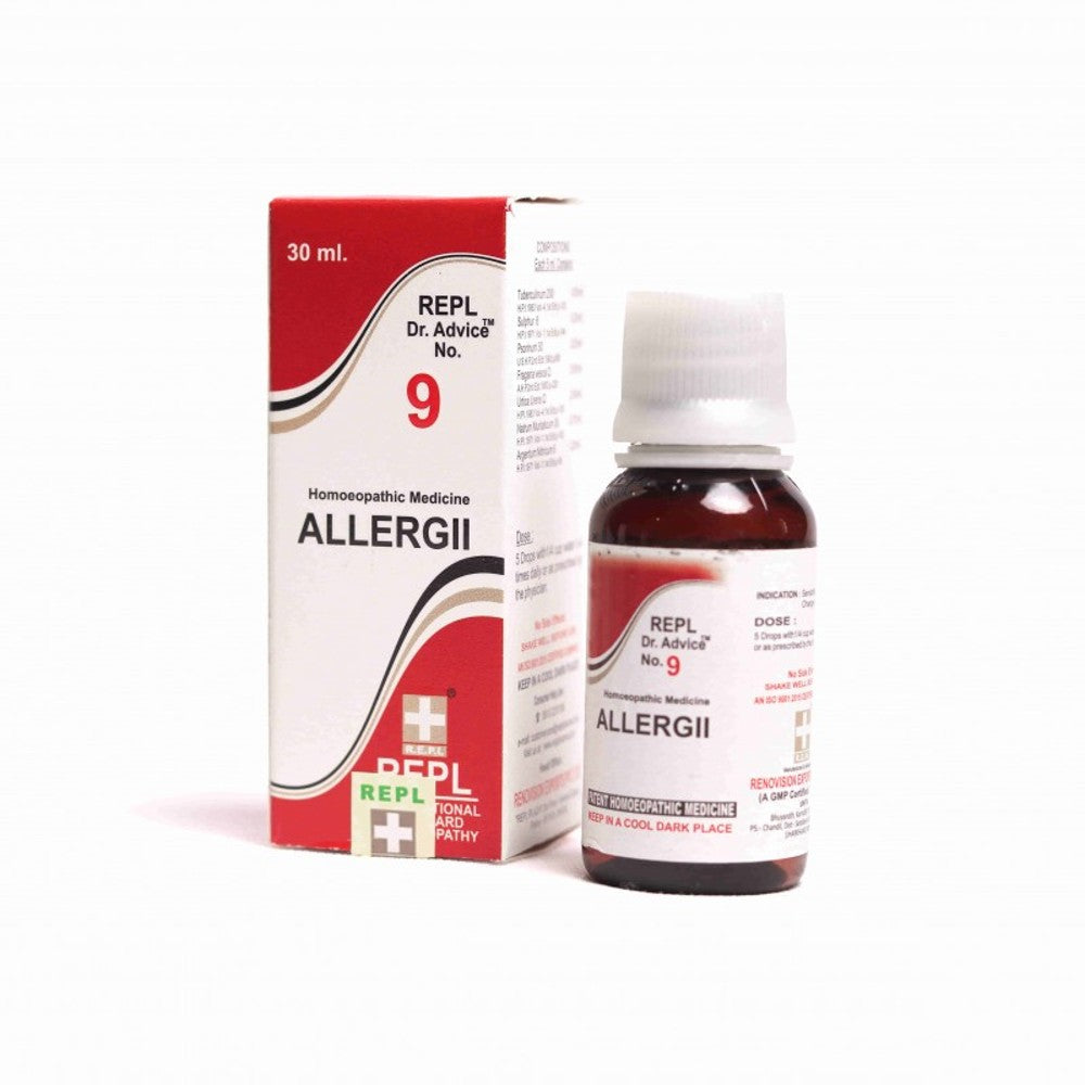 repl dr. advice no.9 allergy drop 30ml (helps in itching blotches. helps in burning heat.)