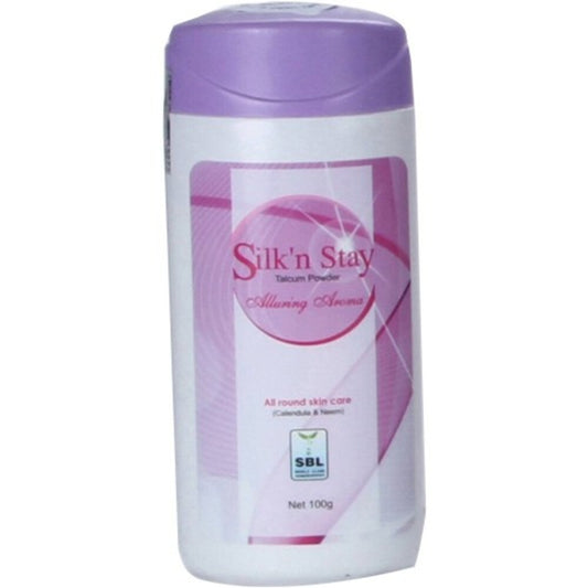sbl silk 'n' stay talcum powder 100 grm