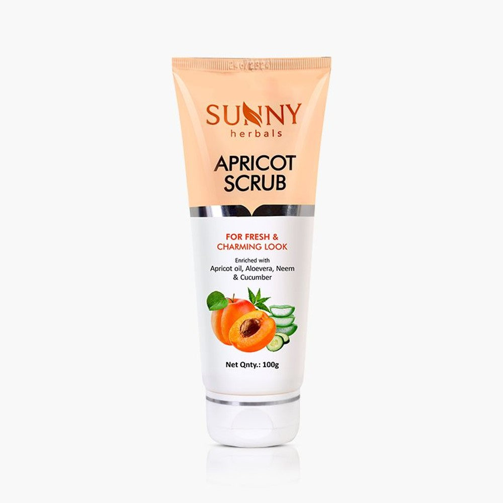 sunny herbals apricot aloevera with neem & cucumber scrub 100gm
