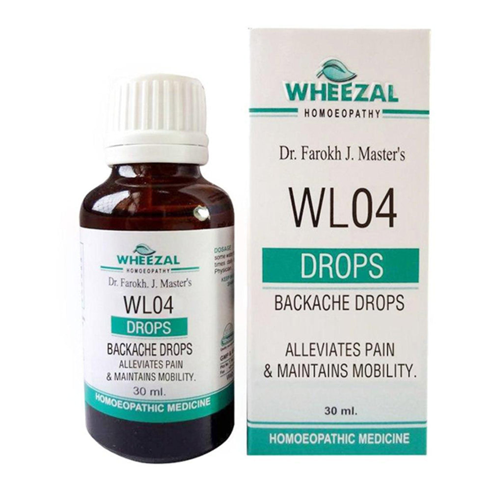 Wheezal WL 4 Backache Drops (30ml) Useful in Back Pain, Relieves muscle Cramps, Stiffness, Sciatica