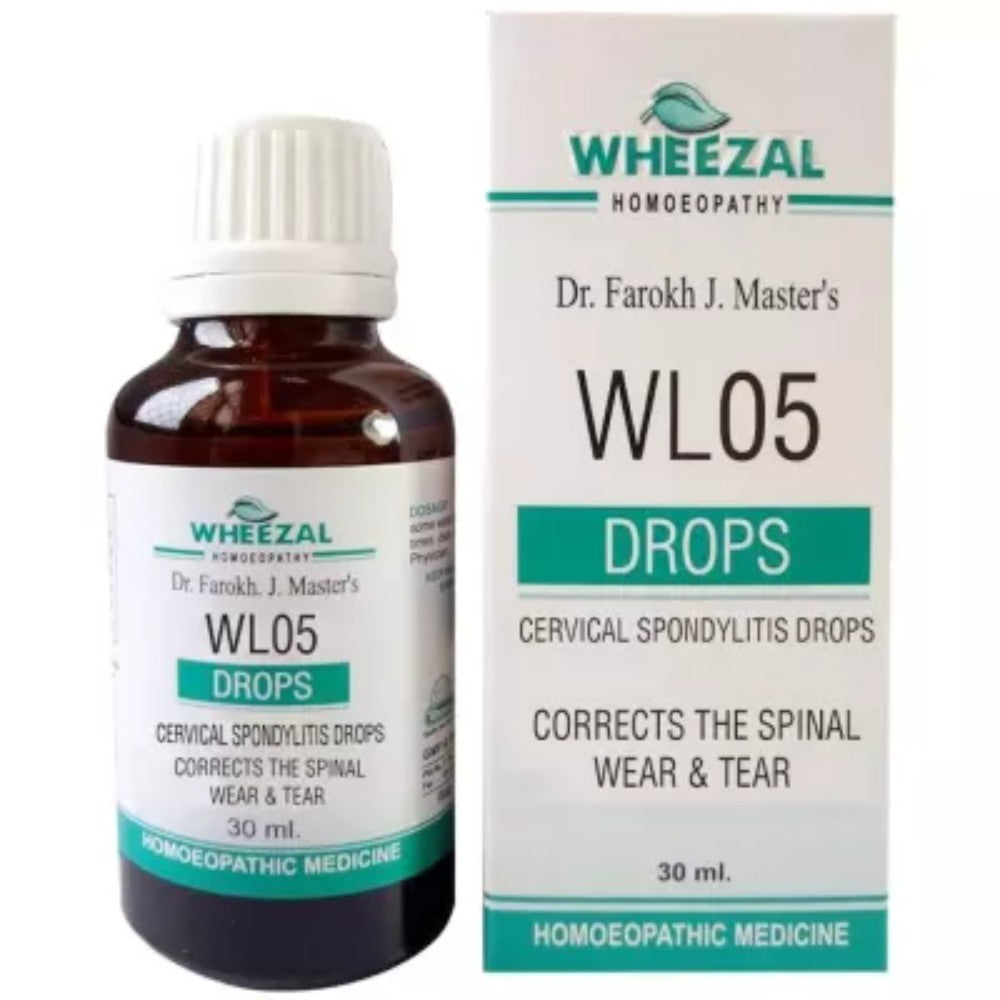 Wheezal WL 5 Cervical Spondylitis Drops (30ml) For Stiff Neck & pain, Vertigo, Pain from Shoulders t