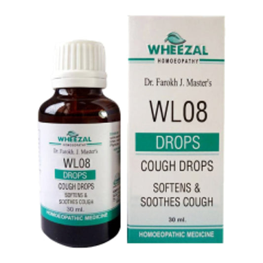 Wheezal WL 8 Cough Drops (30ml) For Cough, Chest Congestion, Bronchitis, Chest Pain During Dry Cough