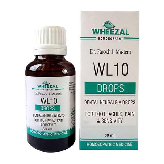 Wheezal WL 10 Dental Neuralgia Drops (30ml) Relieves Toothache, Pain, Sensitivity in Teeth & Gums, P