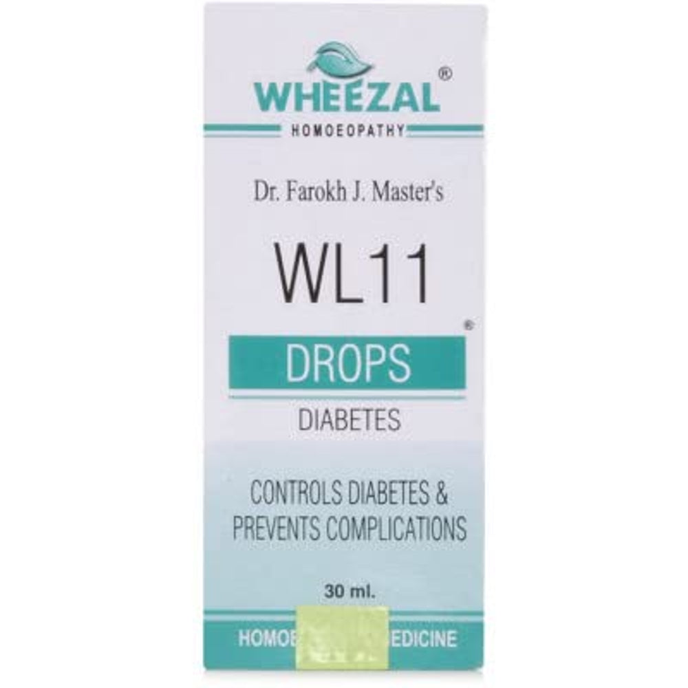 Wheezal WL 11 Diabetes Drops (30ml) Maintains Blood Sugar, Lowers High Blood Sugar, Excess urination