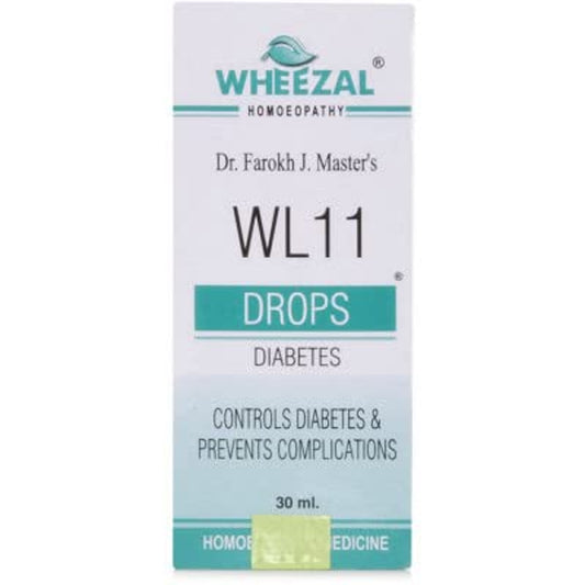 Wheezal WL 11 Diabetes Drops (30ml) Maintains Blood Sugar, Lowers High Blood Sugar, Excess urination