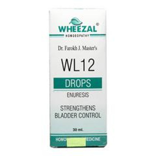 Wheezal WL 12 Enuresis Drops (30ml) Controls Bedwetting in Children and Aged, Strengthens Bladder Mu