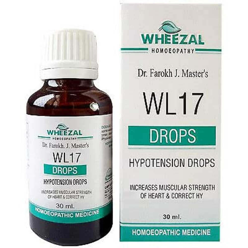 Wheezal WL 17 Hypotension Drops (30ml) Regulates Lowered Blood pressure, Weakness, Suffocation, Brea