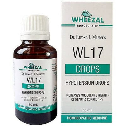 Wheezal WL 17 Hypotension Drops (30ml) Regulates Lowered Blood pressure, Weakness, Suffocation, Brea