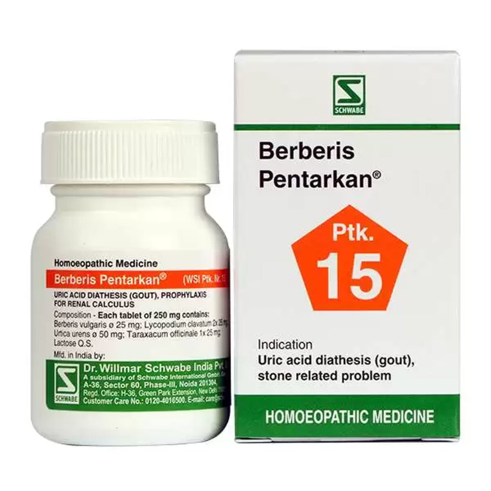 willmar schwabe germany berberis pentarkan tablet (20g) (renal calculi, gouty arthritis)