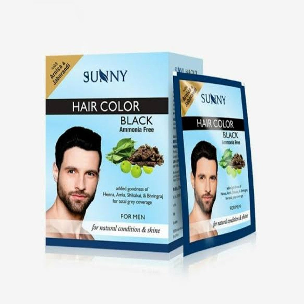 sunny hair color black-men pack of 12 colour