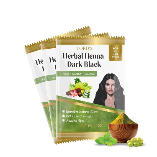 lords herbal henna - dark black pack of 2 (100 gm)