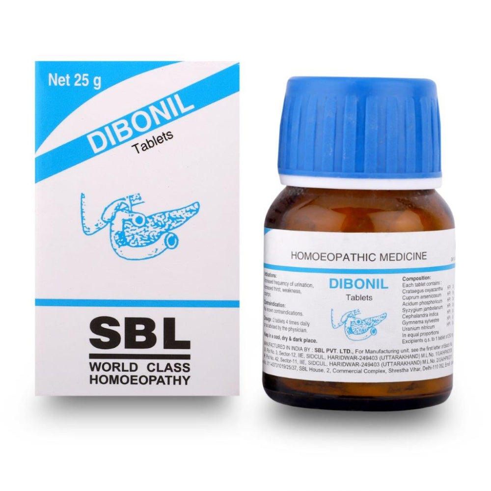 SBL Dibonil Tabs (25g) Maintain Blood Sugar (High Blood Sugar), Weakness and Cramps