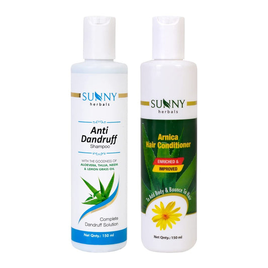 sunny anti dandruff shampoo(150ml) and arnica hair conditioner(150ml) | fights dandruff & hydrates s