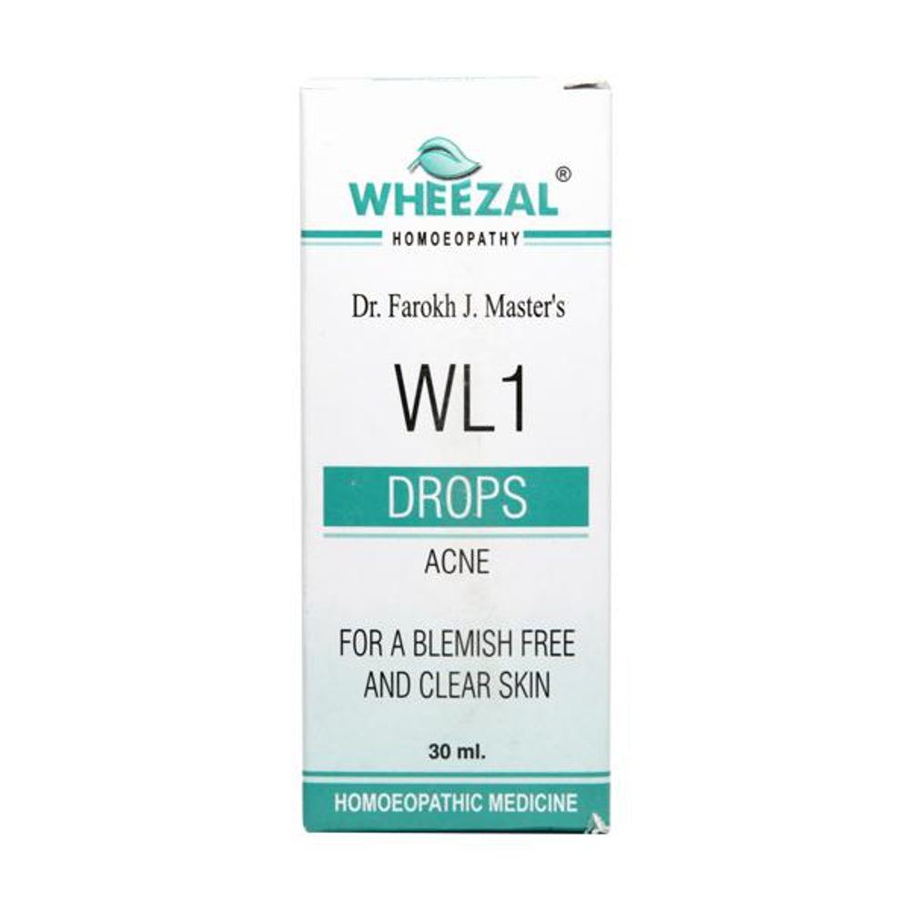 Wheezal WL 1 Acne Drops (30ml) For Acne, Pimples, Scars, Pustules, Maintains Blemish Free, Clear Ski