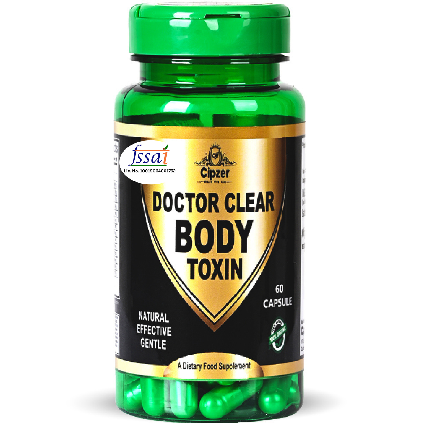 Cipzer Doctor Clear Body Toxin 60 Capsules | Natural Detox, Liver Cleanse, Digestion & Immunity Support