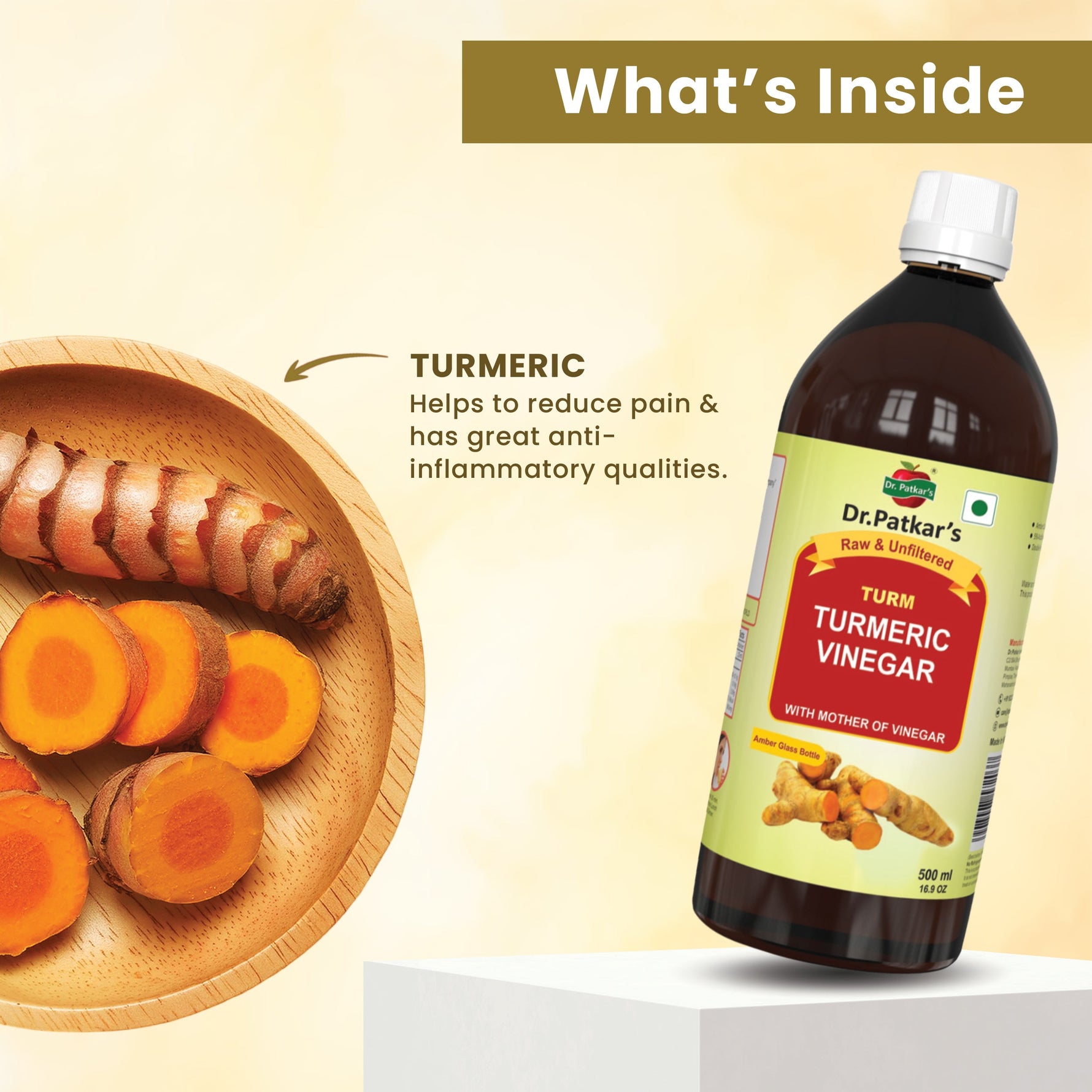Dr. Patkar's Turmeric Vinegar with Mother - Gut Health & Immunity, 1000ml