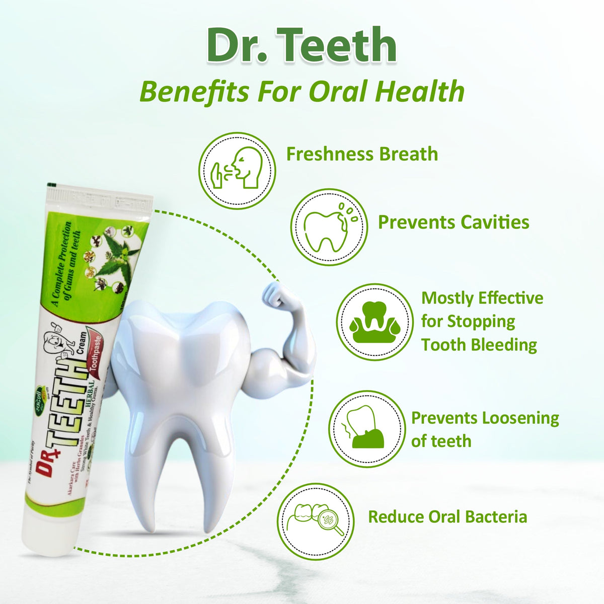 Pack of 2 Dr. Teeth Toothpaste 100gm for Oral Care, Helps Maintain Healthy Teeth & Gums.