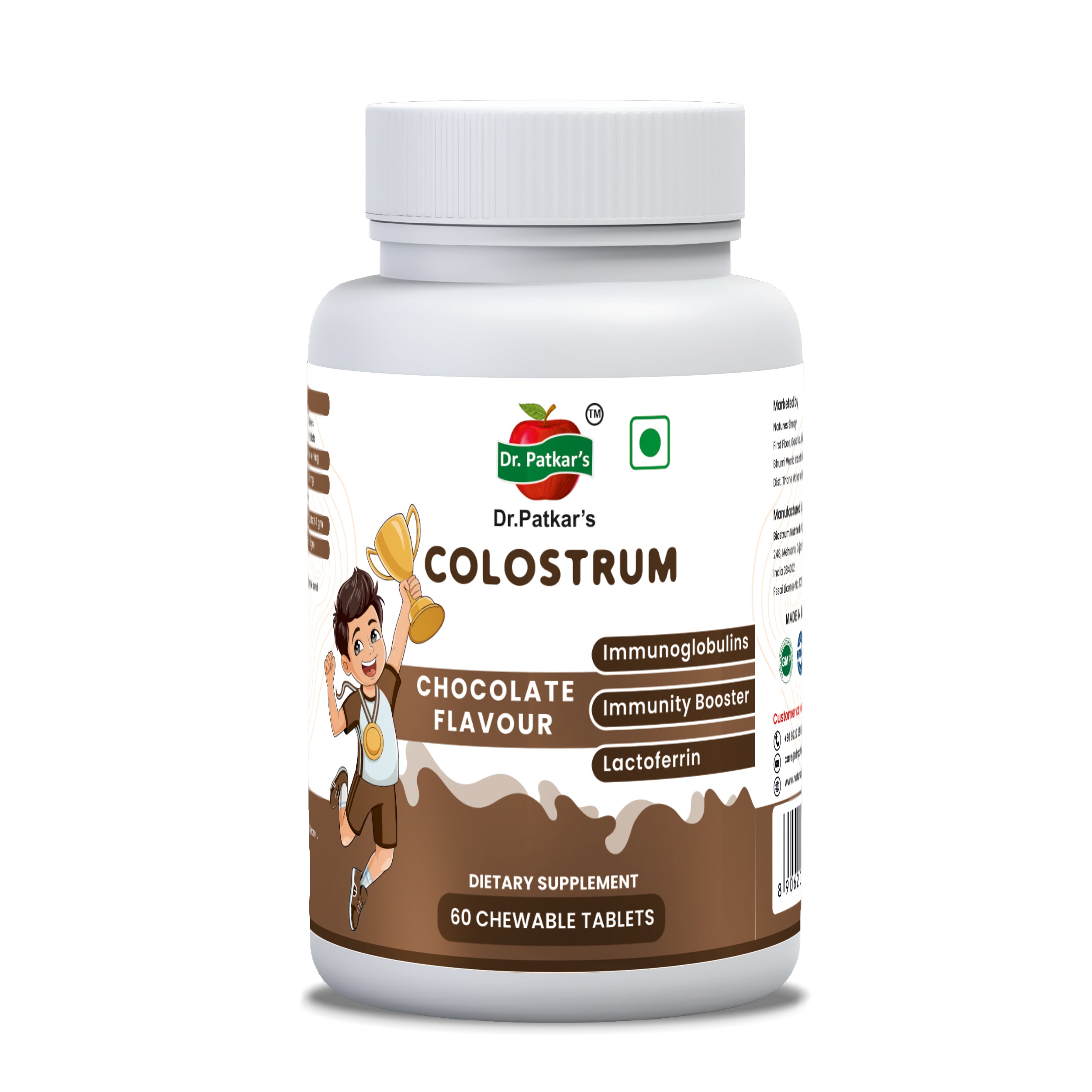Dr. Patkar's Colostrum Chewable Tablets - Systemic Resilience & Digestive Harmony (60 Tablets)