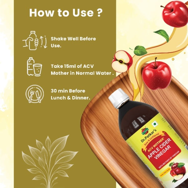 Dr. Patkar's Apple Cider Vinegar with the Mother of Vinegar - Metabolic Balance & Gut Harmony (500ml)