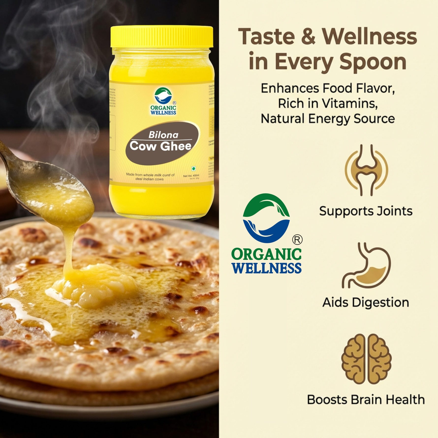 Organic Wellness Desi Bilona Cow Ghee - 400ml