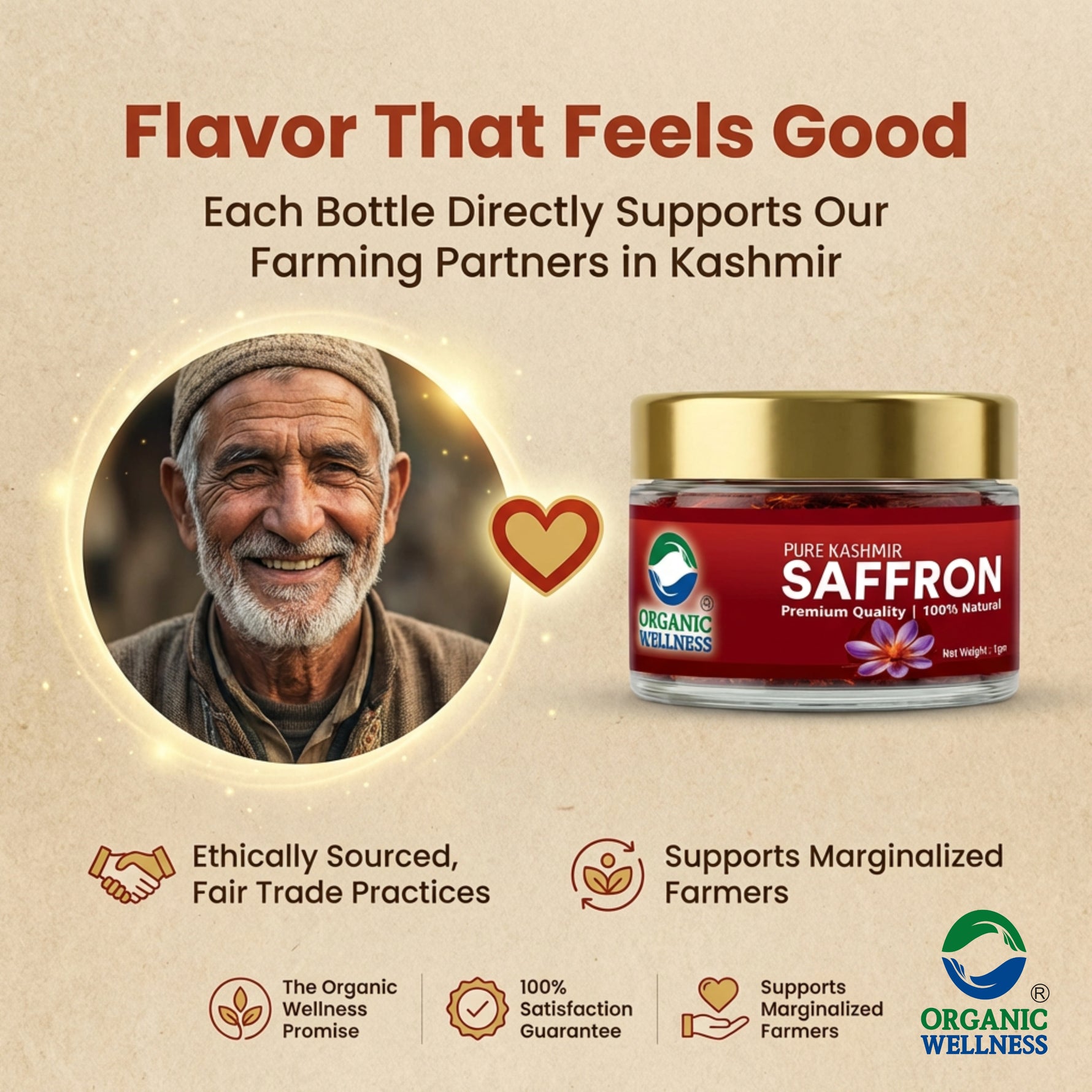 Organic Wellness Pure Saffron 1 gram