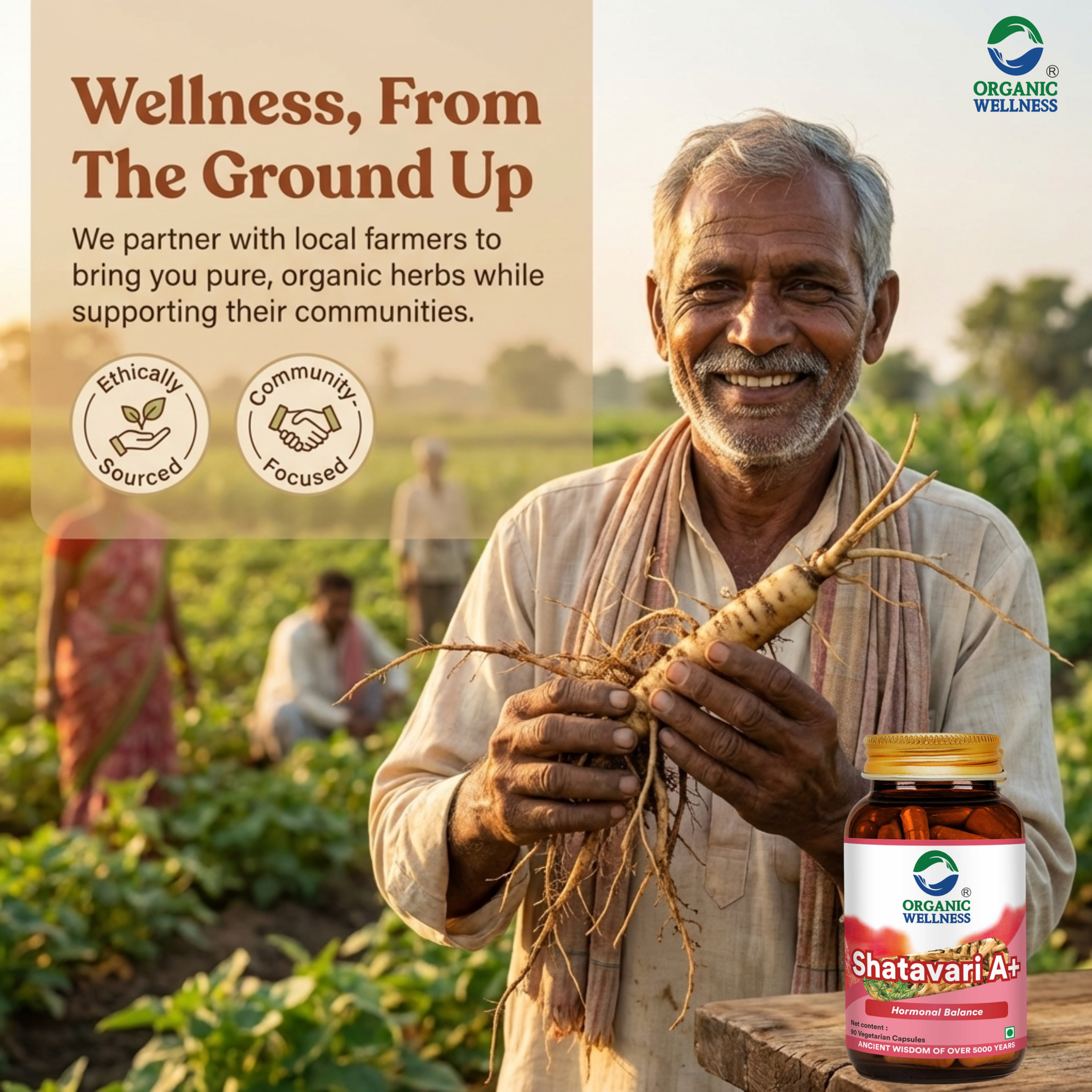 Organic Wellness Shatavari A+ Capsules -  90 Capsules