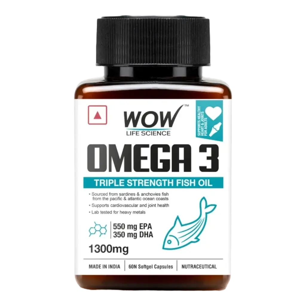 WOW Life Science Omega-3 Softgel Capsule - 1300 mg - 60 Capsules
