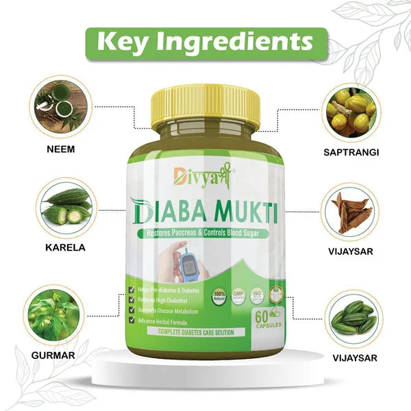 Divya Shree Diaba Mukti Capsules for Blood Sugar Management - 60 Capsules