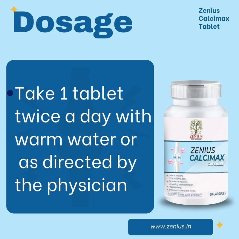 Zenius Calcimax Tablet - Calcium Tablets for Bone Health Improvement - 60 Tablets