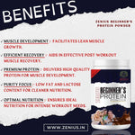 Zenius Beginner's Protein Powder - Protein Supplements for Muscle Gain and Immunity Boosting - 500gm Powder