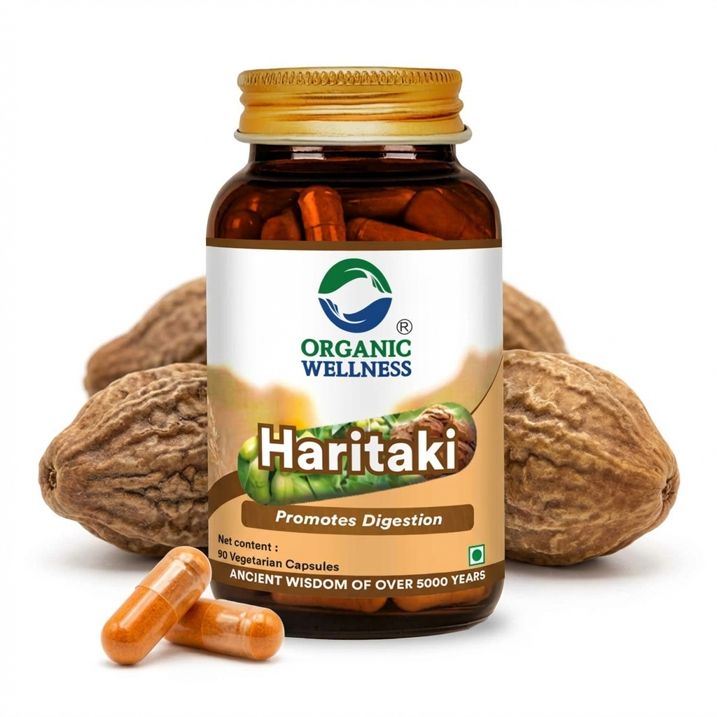 Organic Wellness Haritaki Capsules -  90 Capsules Bottle
