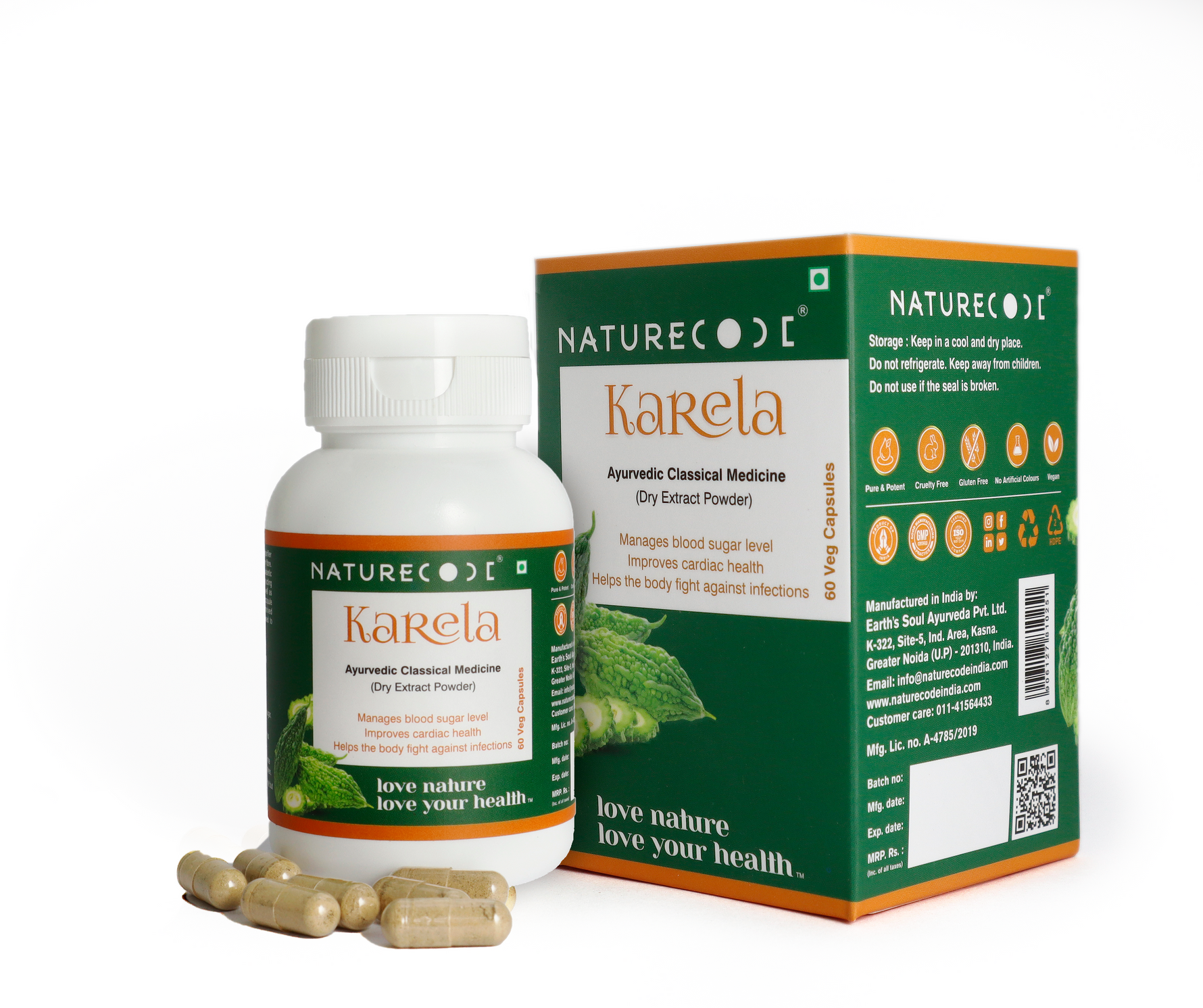 Nature Code Karela Veg Capsule - 60 Capsules