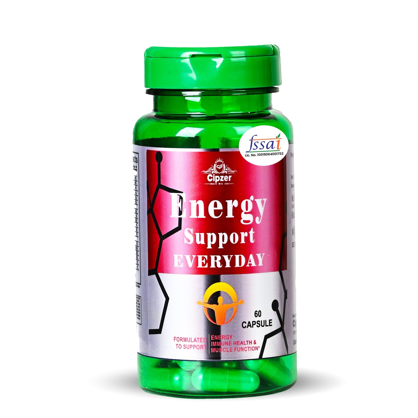 Cipzer Energy Support Everyday 60 Capsules | Daily Herbal Formula For Stamina, Vitality & Immunity