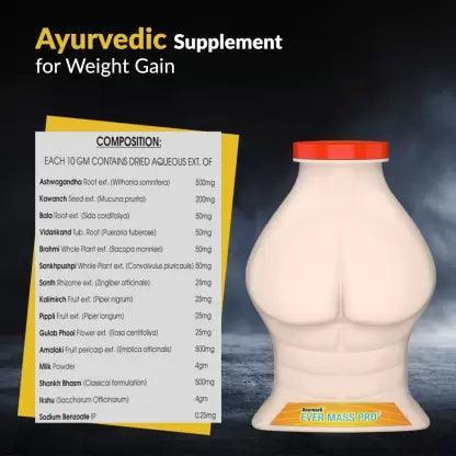 Deemark Ever Mass Pro - Ayurvedic Supplement for Mass Gain & Muscle Building (Vanilla)