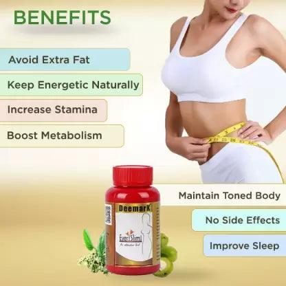 Deemark Ever Slim Herbal Capsules for Fat Burn & Weight Loss - 120 Capsules