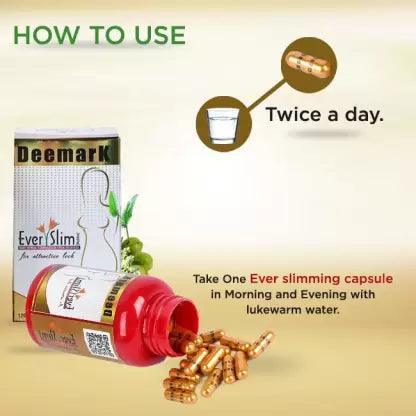 Deemark Ever Slim Herbal Capsules for Fat Burn & Weight Loss - 120 Capsules