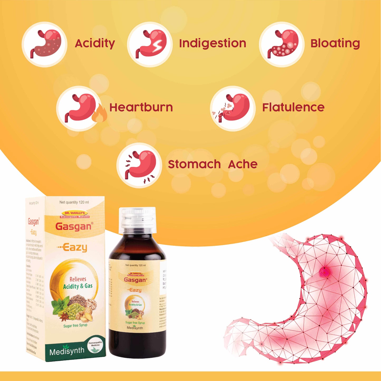 Medisynth Gasgan Eazy Syrup Sugar Free - 120ml