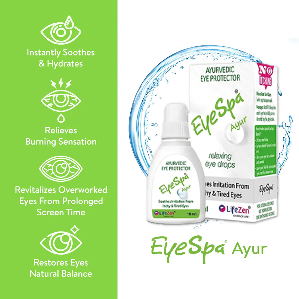 Lifezen EyeSpa Ayurvedic Eye Drops - With Triphala, Rose Water, Bhringaraj & Honey for Complete Eye Care