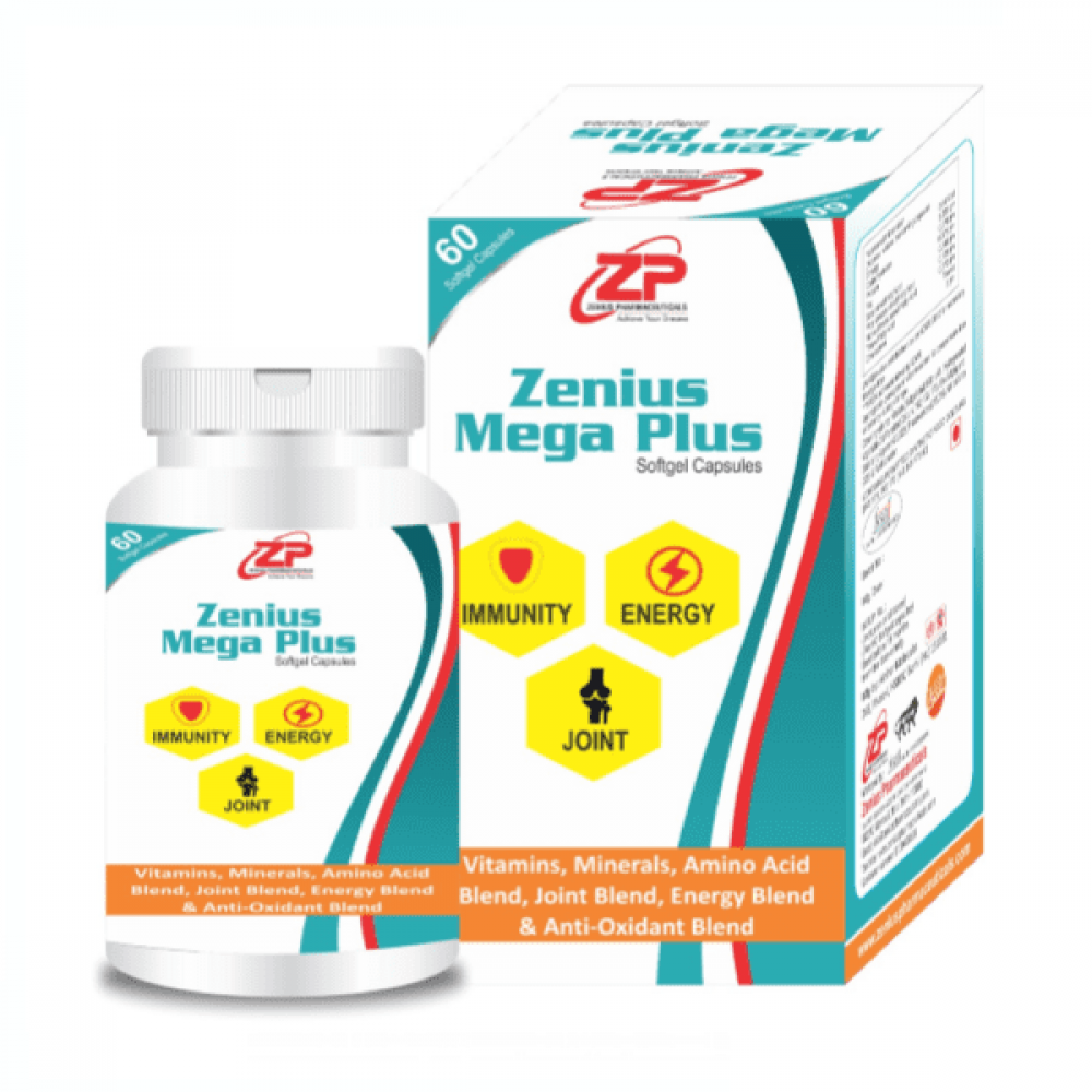 Zenius Mega Plus Capsule for energy, immunity booster capsule, joint pain relief medicine (60 Capsules)