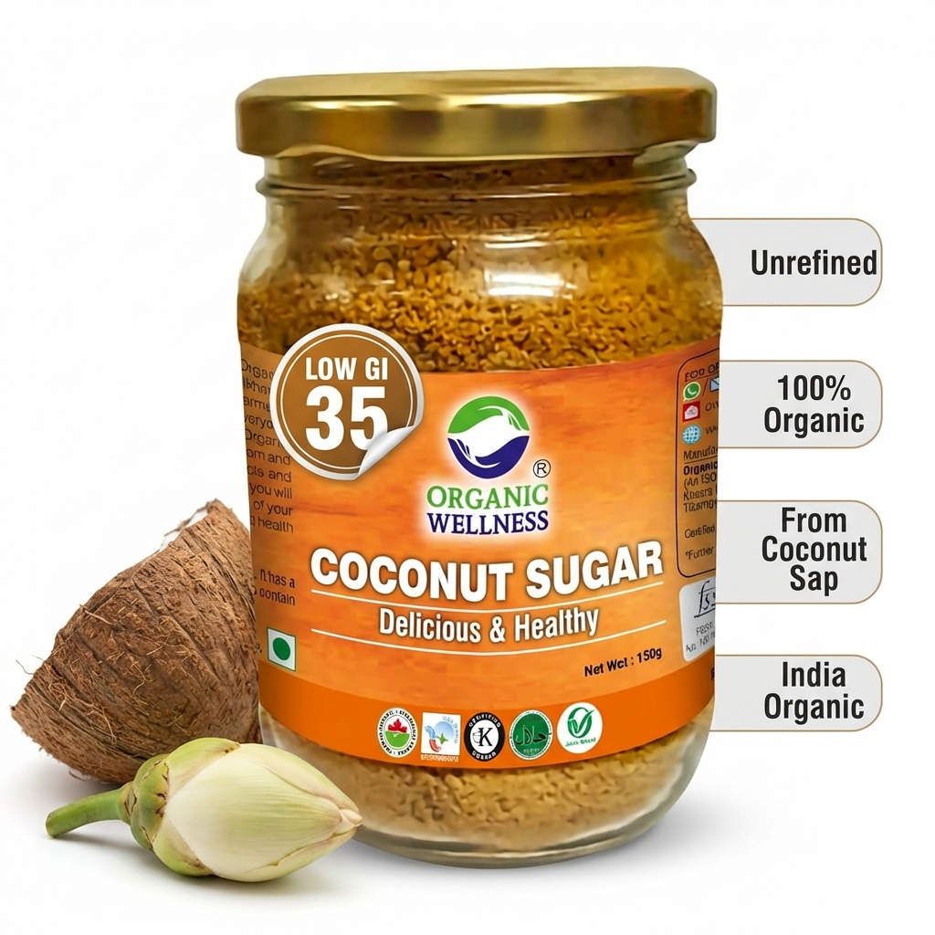 Organic Wellness Coconut Sugar 150 Gram Bottle