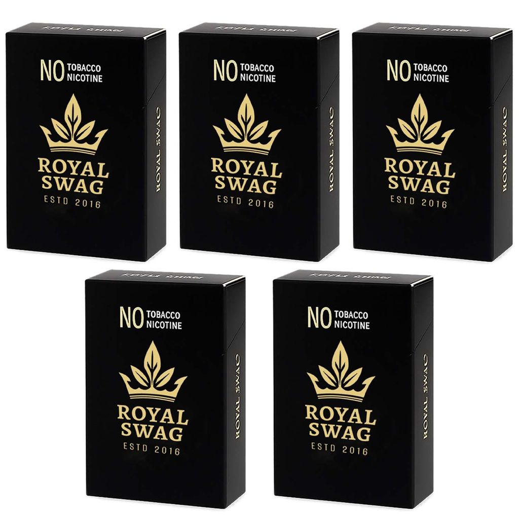 Royal Swag Herbal Cigarettes Regular Flavour - Tobacco & Nicotine Free (50 Sticks - 5 Pack)