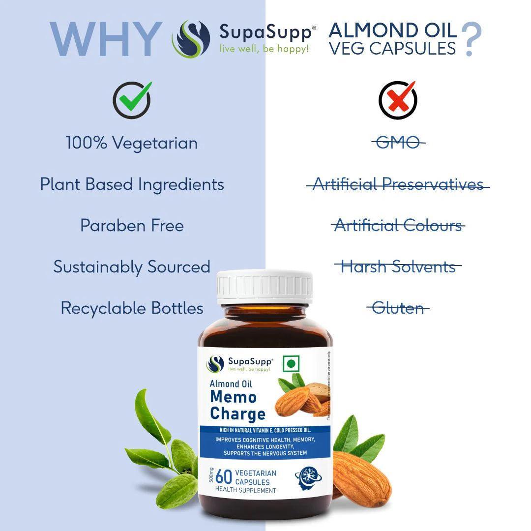 Sri Sri Tattva Supasupp Almond Oil Vegetarian Capsule - 60 Vegetarian Capsule