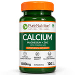 Pure Nutrition Calcium Citrate 120 Tablets with Magnesium, Zinc, Vitamin D3 & K2 (600 IU) – Supports Bone, Joint & Muscle Health, Boosts Collagen Synthesis for Men & Women