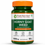Pure Nutrition Horny Goat Weed with Maca Root Extract 1000mg – 60 Veg Capsules | Supports Energy, Stamina, Bone & Hormonal Health