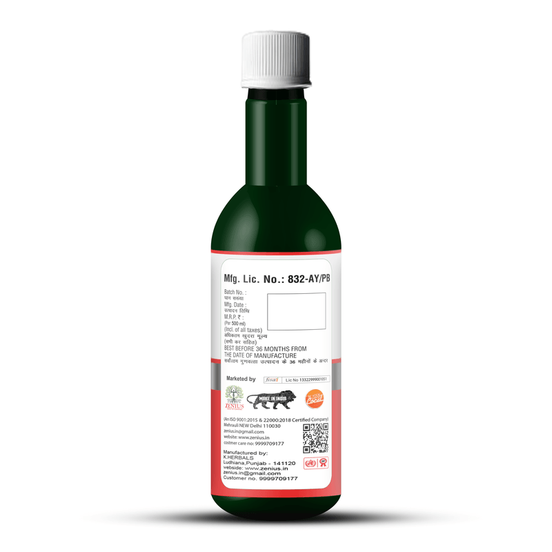 Zenius Stone Crush Juice - Ayurvedic Juice to Dissolve Kidney Stones and Support Urinary Tract Health - 500ml Juices