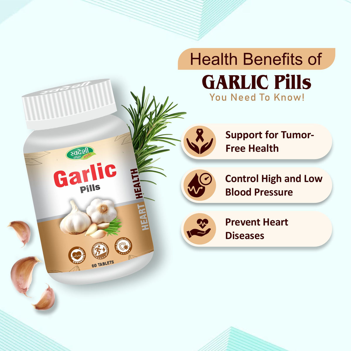 Pack of 2 Garlic pills 60 tab for support daily wellness.
