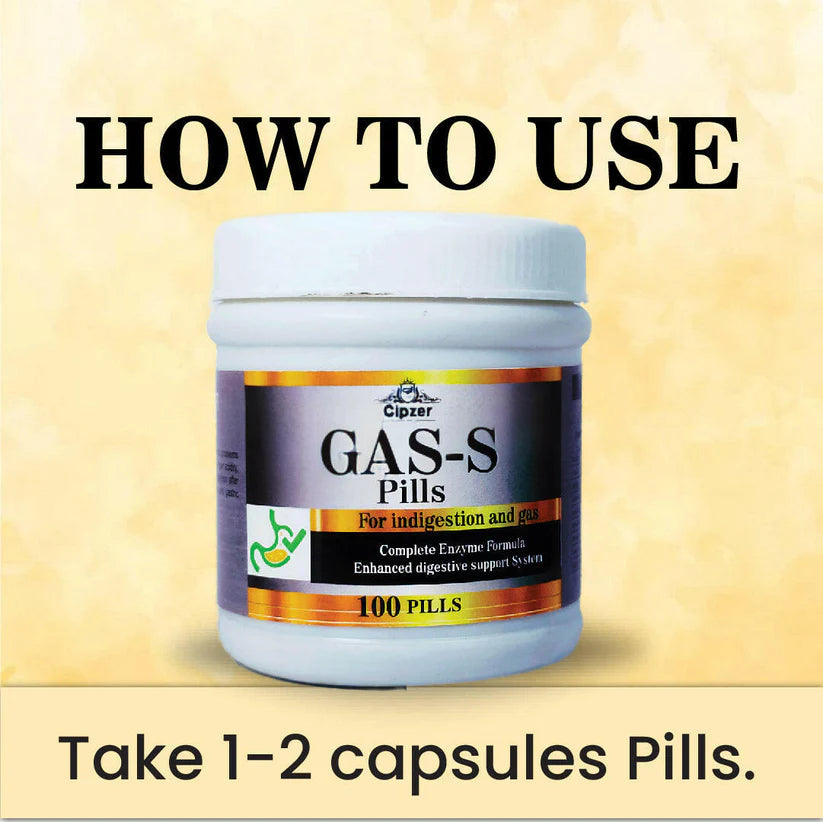 Cipzer Gas-s Pill - 100 pils for Digestive, Acidity, Bloating & Constipation Issues Tablet
