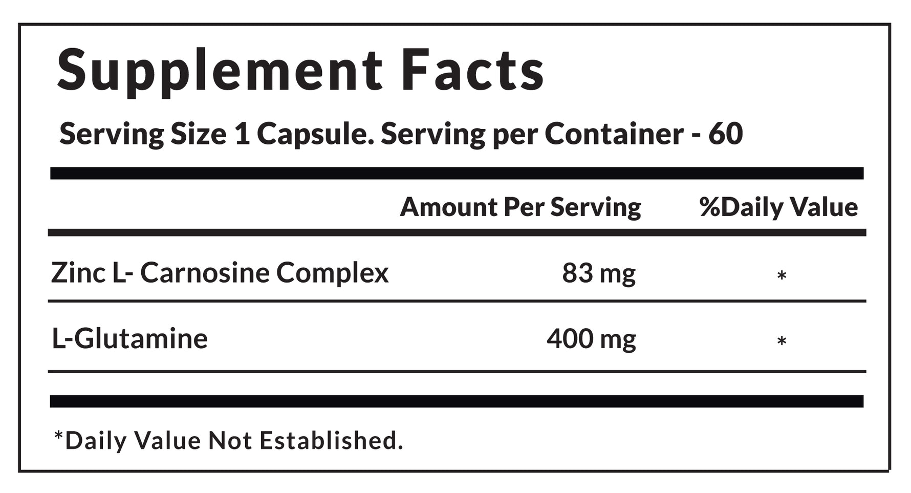 Vitaone Gastro Zinc Carnosine Capsules (60s) | For Stomach Lining Repair, Gut Barrier Support & Indigestion Relief