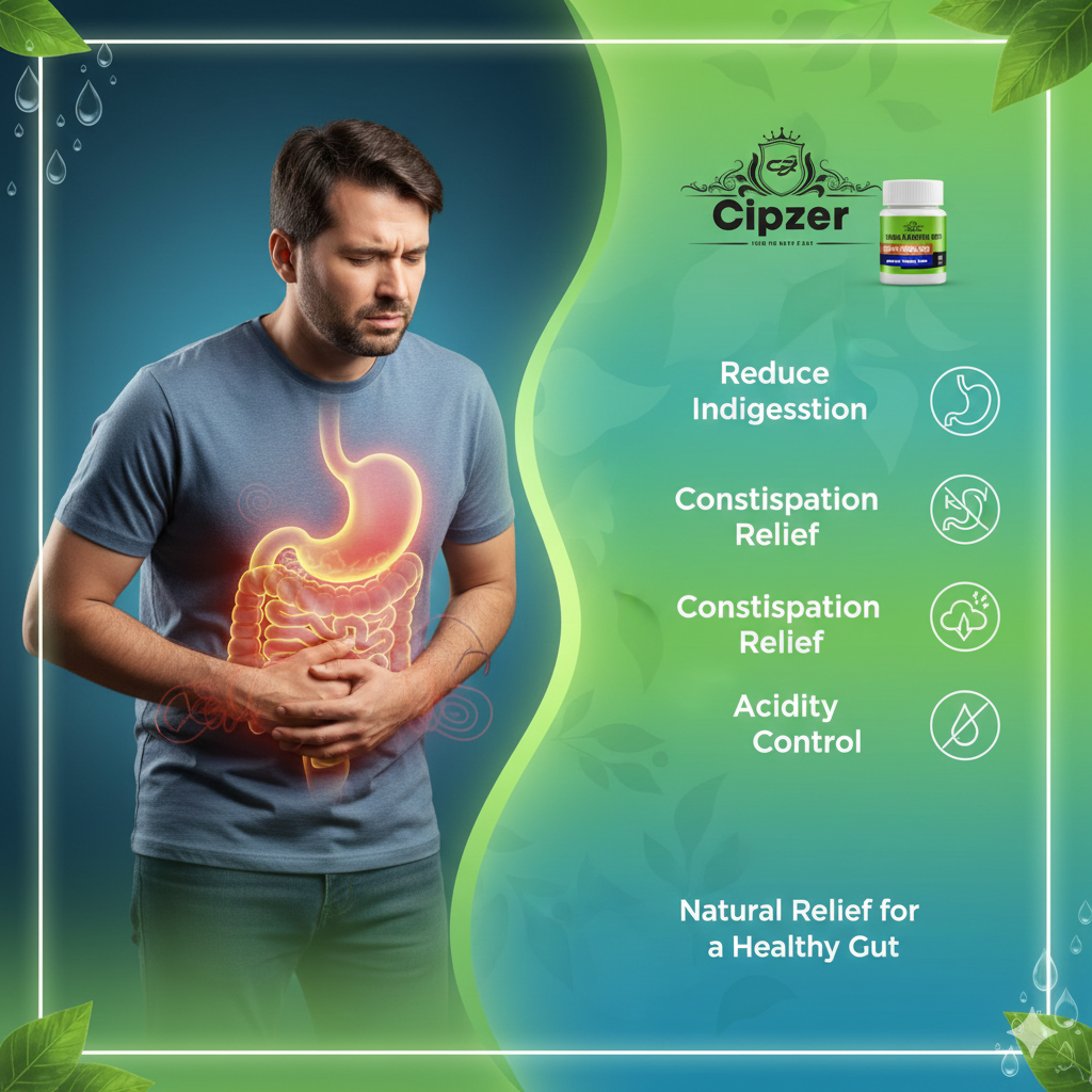 Cipzer Habb-E-Papita Desi Pill - 60 Pills | Unani Digestive & Health Booster for Stomach, Immunity & Wellness